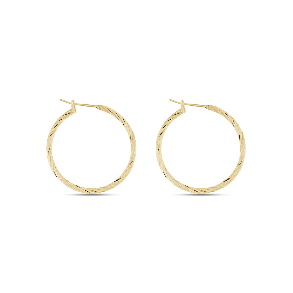 Créoles Siegfried Plaque Or Jaune - Boucles d'oreilles créoles Femme | Histoire d’Or