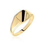 Chevali&egrave;re Plaqu&eacute; Or Jaune Bennie Email Noir - Chevali&egrave;res Homme | Histoire d&rsquo;Or