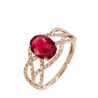 Bague Tina Or Rose Rubis Et Diamant