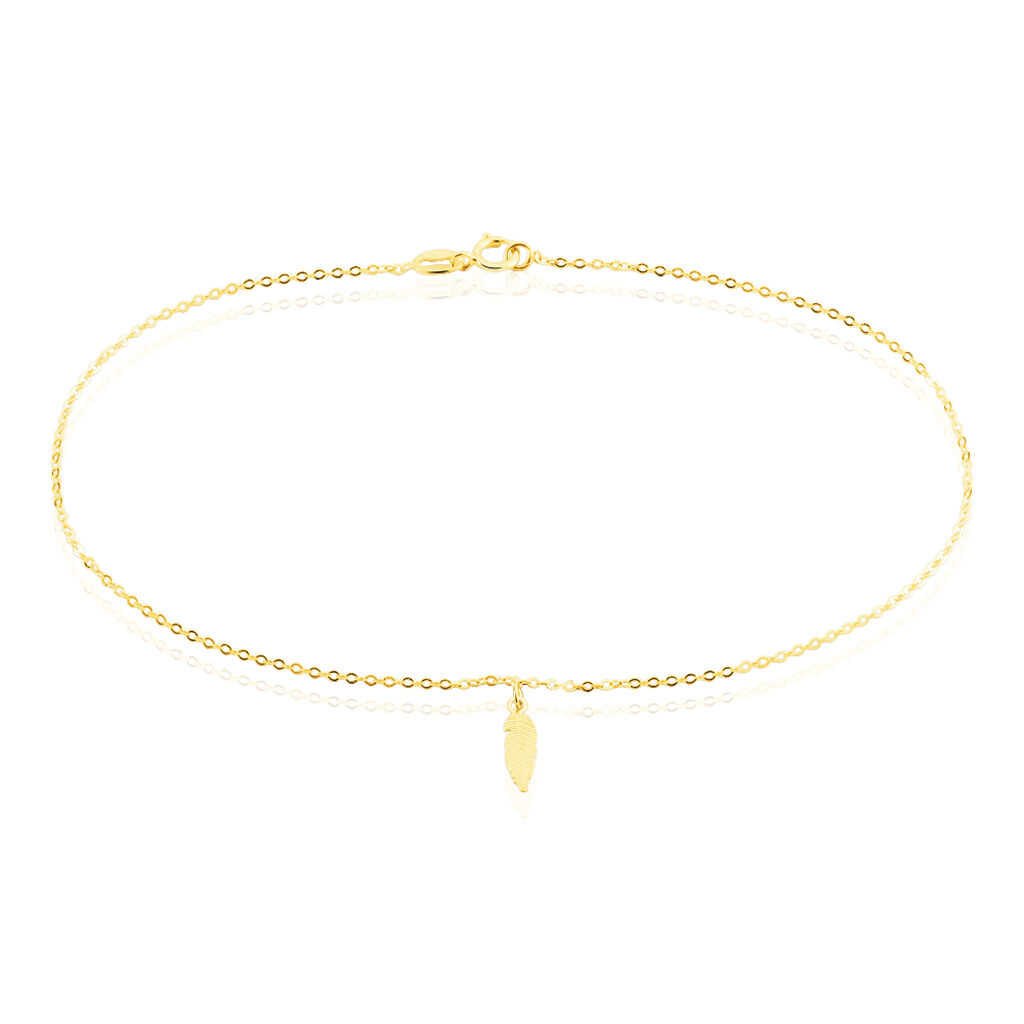 Chaîne De Cheville Plume Or Jaune - Chaînes de cheville Femme | Histoire d’Or