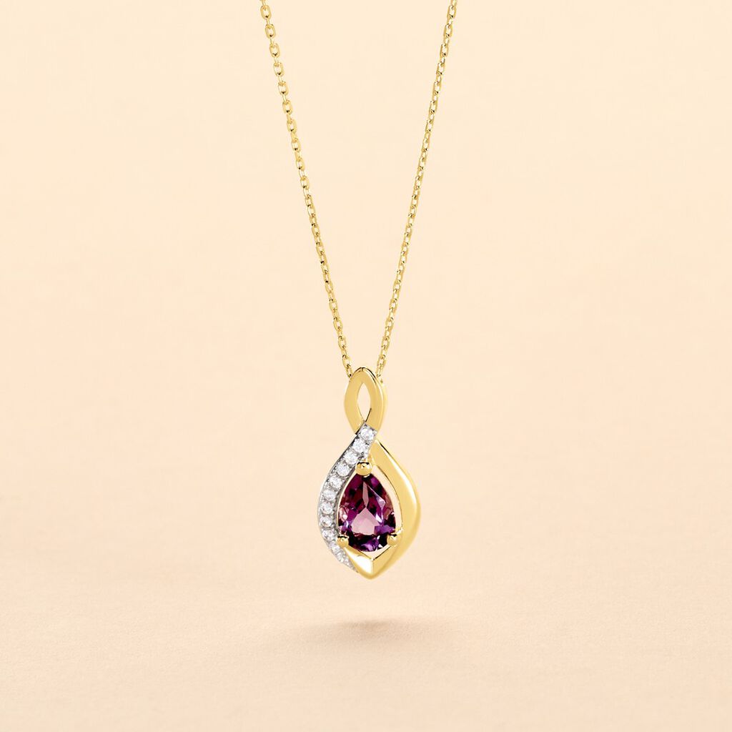 Collier Dalil Or Jaune Amethyste Oxyde - Colliers Femme | Histoire d&rsquo;Or