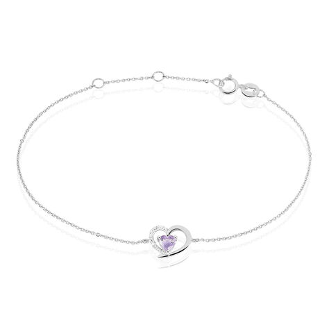 Bracelet Eliana Or Blanc Amethyste Et Oxyde De Zirconium - Bracelets Femme | Histoire d’Or