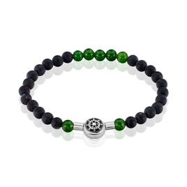 Bracelet Acier Lysane Boules Noires Vertes - Bracelets fantaisie Homme | Histoire d’Or