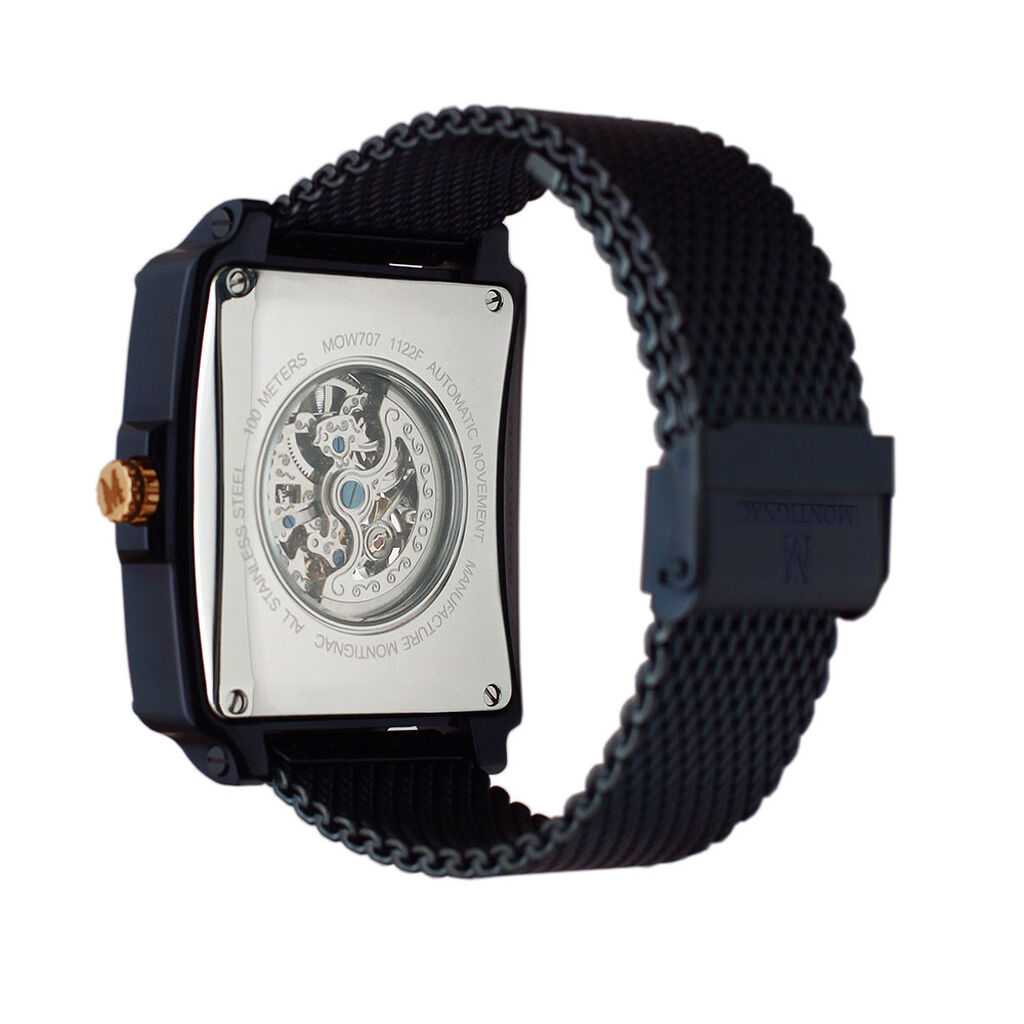 Montre Montignac Square Automatique Bleu - Montres Homme | Histoire d’Or