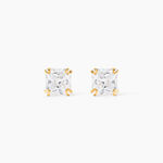 Boucles D'oreilles Puces Or Jaune Doreen Oxydes De Zirconium - Clous d'oreilles Famille | Histoire d&rsquo;Or