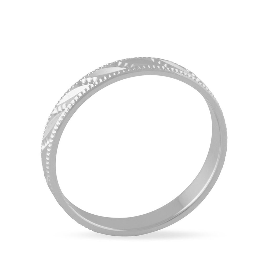 Alliance Eucleia Fantaisie Ruban Plat Or Blanc - Alliances Famille | Histoire d’Or