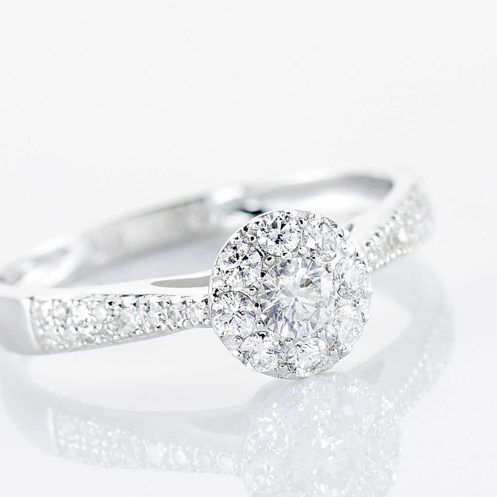 Bague Neptune Or Blanc Diamant - Bagues solitaires Femme | Histoire d’Or