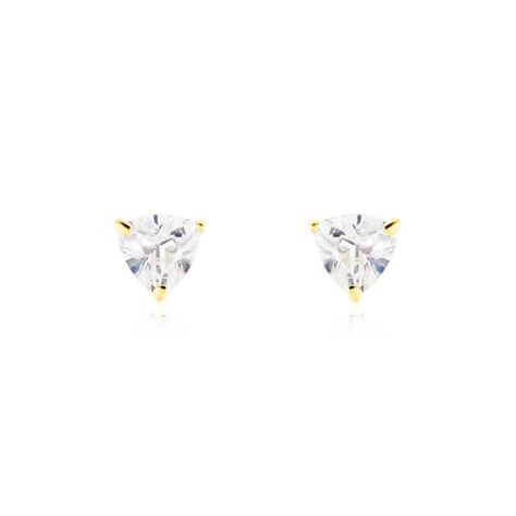 Boucles D'oreilles Puces Poinsettia Or Jaune Oxyde - Boucles d'Oreilles Coeur Femme | Histoire d’Or