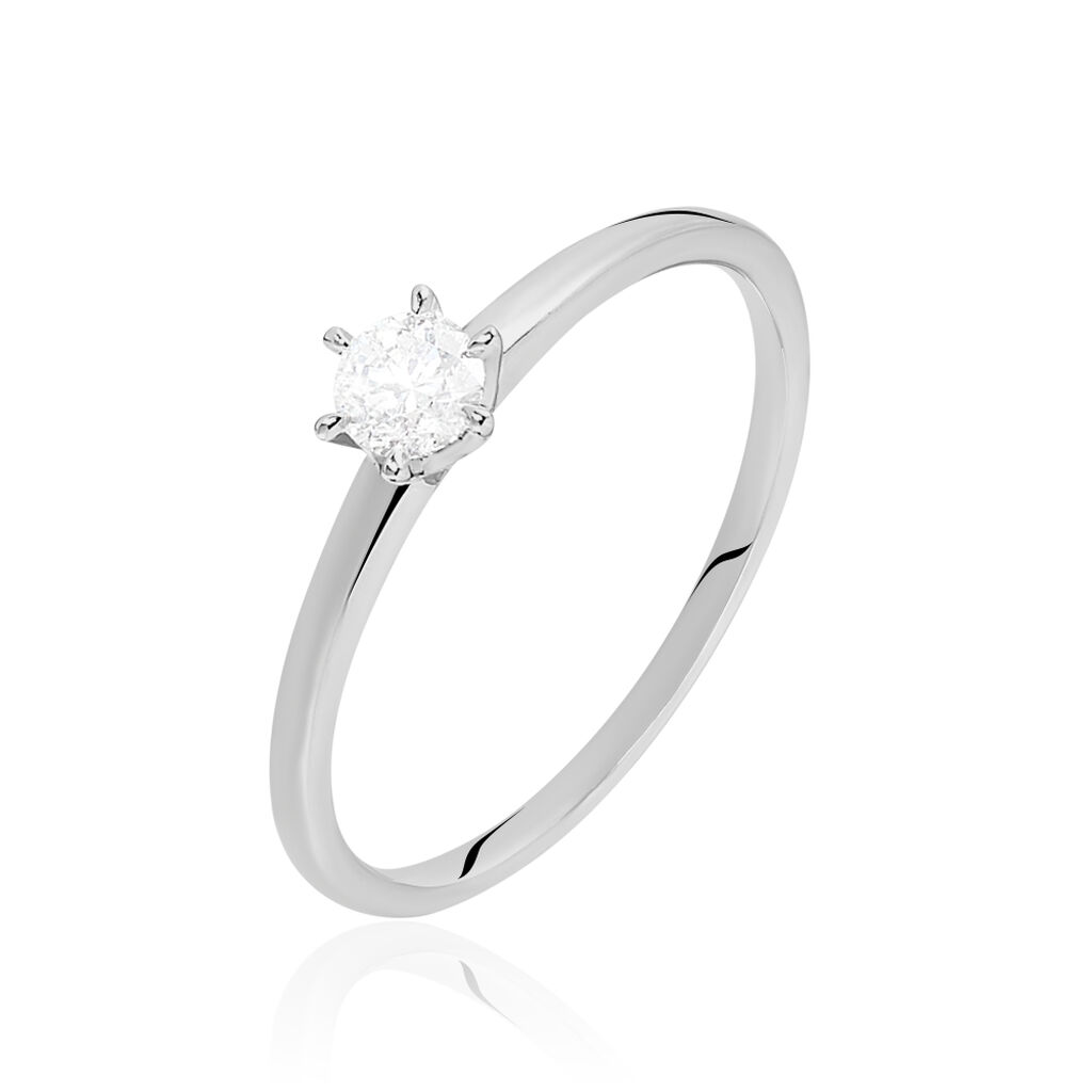 Bague Solitaire Josua Or Blanc Diamant - Bagues solitaires Femme | Histoire d’Or