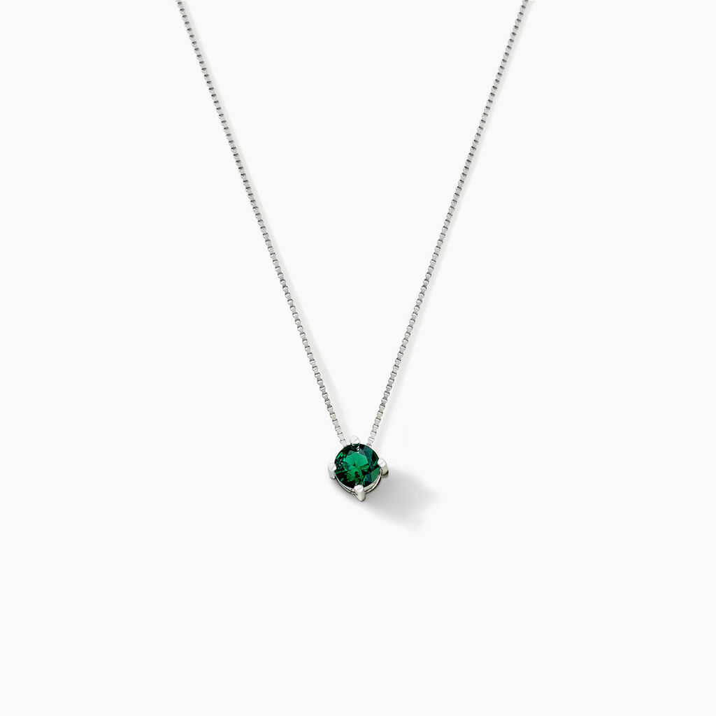 Collier Solitaire Argent Blanc Rio Santa Teresa Oxyde De Zirconium - Colliers fantaisie Femme | Histoire d’Or