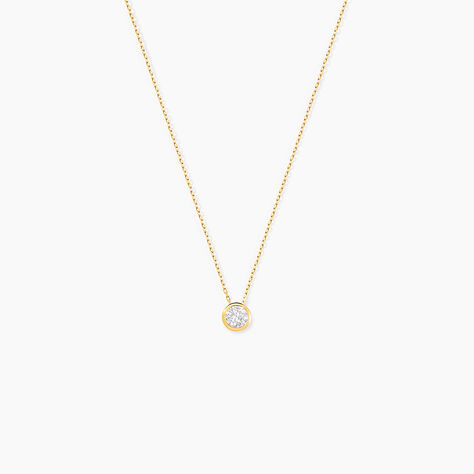 Collier Columbine Or Jaune Oxyde De Zirconium Blanc - Colliers Femme | Histoire d&rsquo;Or