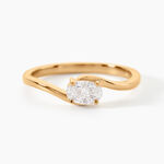 Bague Diandra Plaqu&eacute; Or Jaune Oxyde De Zirconium - Bagues solitaires Femme | Histoire d&rsquo;Or