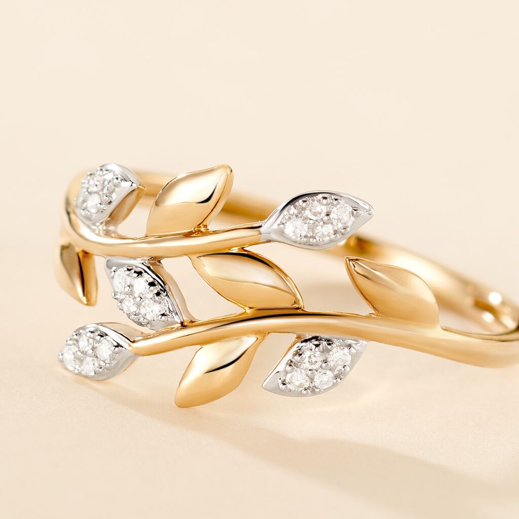 Bague Emelyne Or Jaune Diamant - Bagues avec pierre Femme | Histoire d’Or