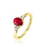 Bague Lea Or Jaune Rubis Et Diamant - Bagues solitaires Femme | Histoire d&rsquo;Or