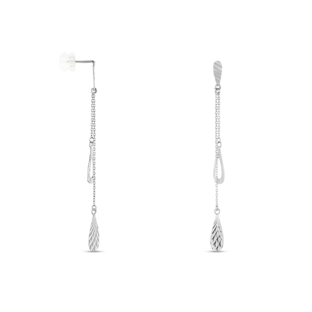 Boucles D'oreilles Pendantes Anila Gouttes Or Blanc - Boucles d'oreilles pendantes Femme | Histoire d&rsquo;Or