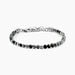 Bracelet Jourdan Acier Blanc Obsidienne - Bracelets Homme | Histoire d&rsquo;Or