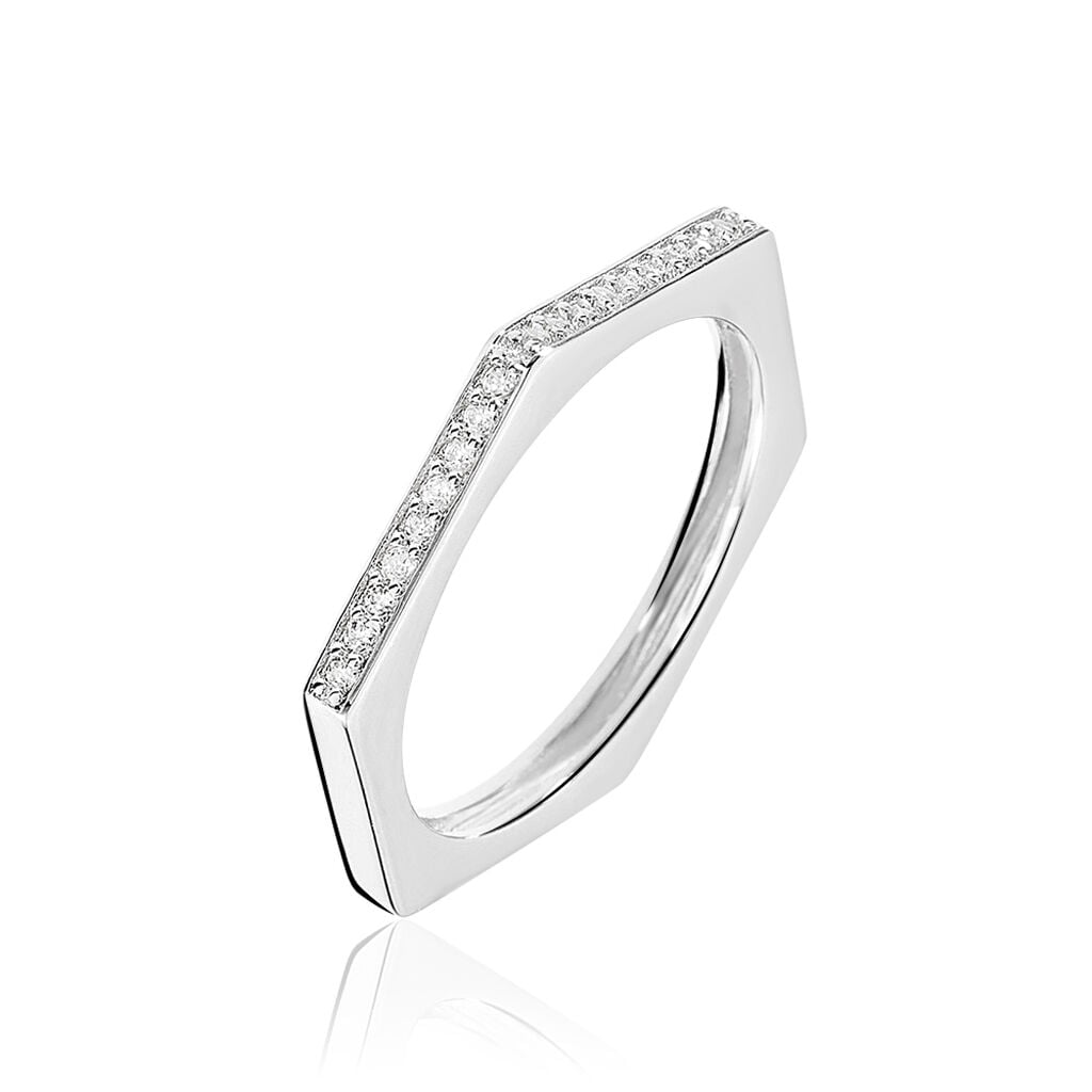 Bague Souhyla Argent Blanc Oxyde De Zirconium - Bagues avec pierre Femme | Histoire d&rsquo;Or