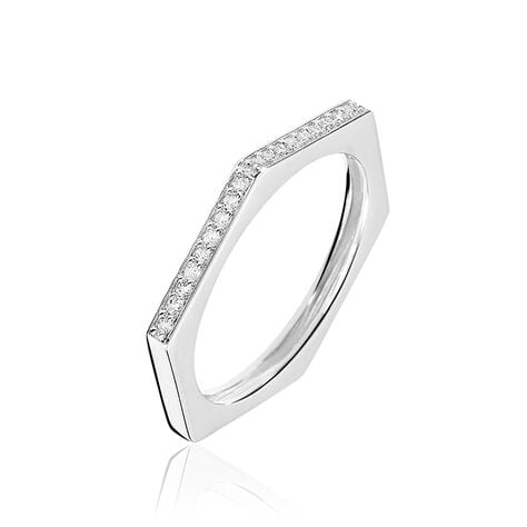 Bague Souhyla Argent Blanc Oxyde De Zirconium - Bagues avec pierre Femme | Histoire d&rsquo;Or