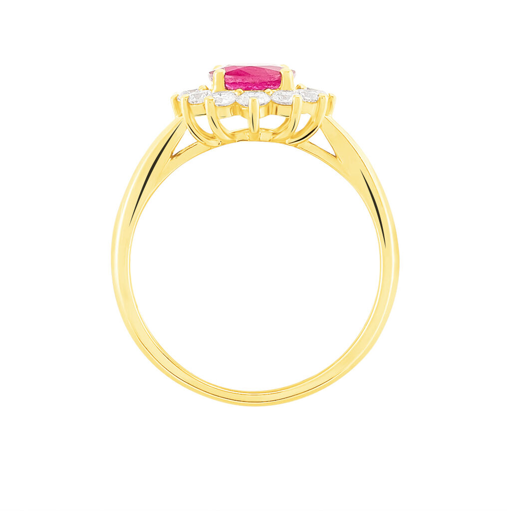 Bague Or Jaune Rubis Diamants - Bagues solitaires Femme | Histoire d’Or