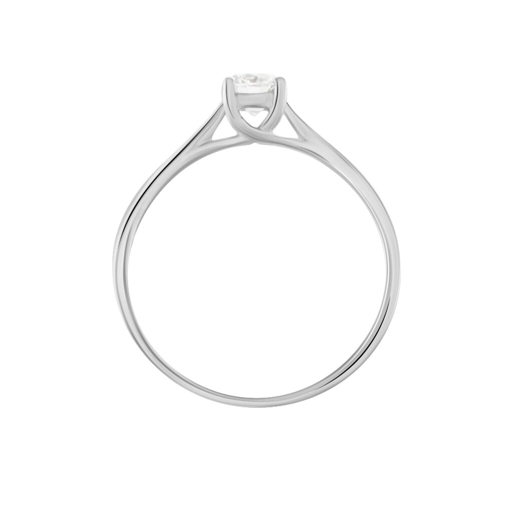 Bague Solitaire Fiona Or Blanc Diamant Synthetique - Bagues solitaires Femme | Histoire d’Or