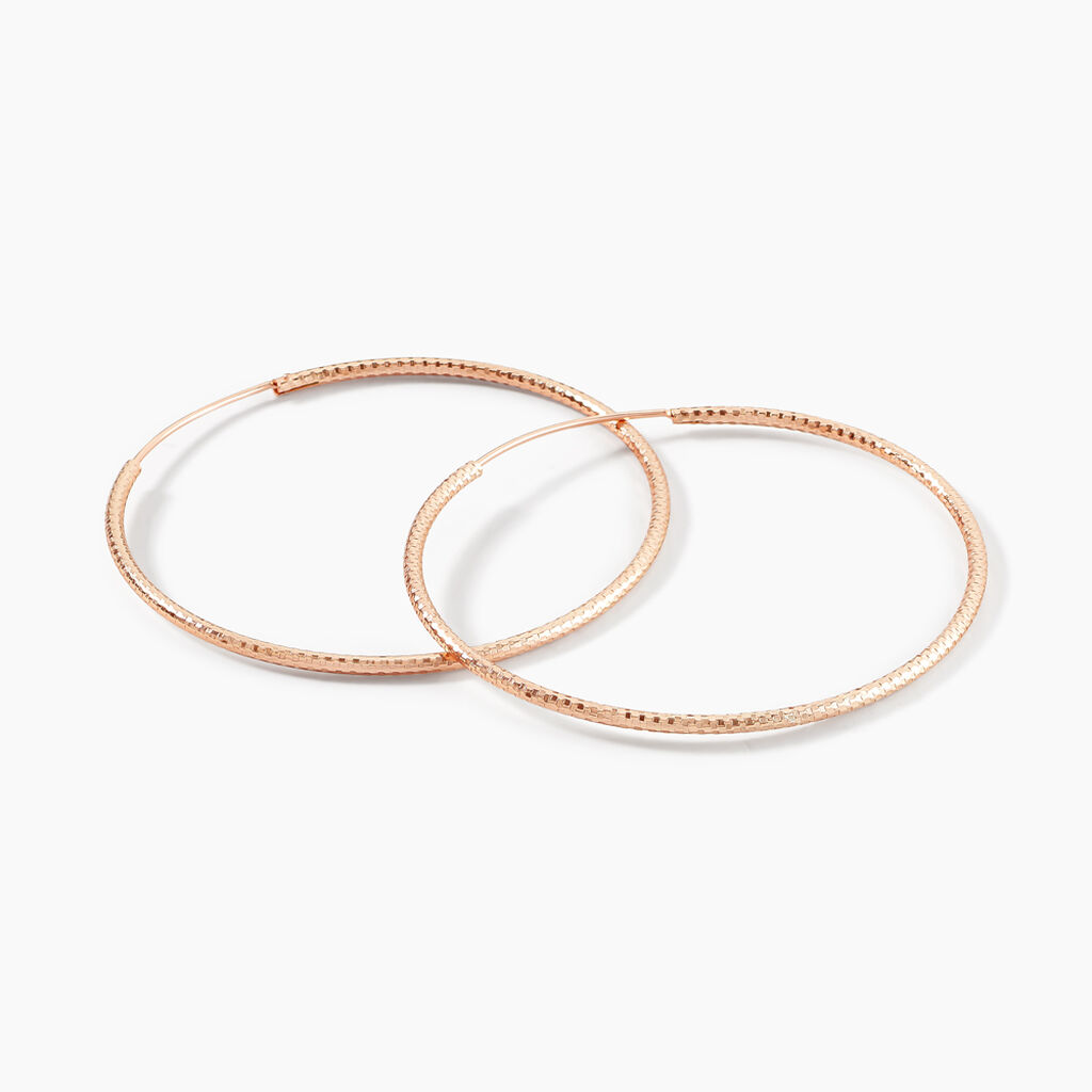 Creoles Argent Rose Agathe - Boucles d'oreilles créoles Femme | Histoire d’Or