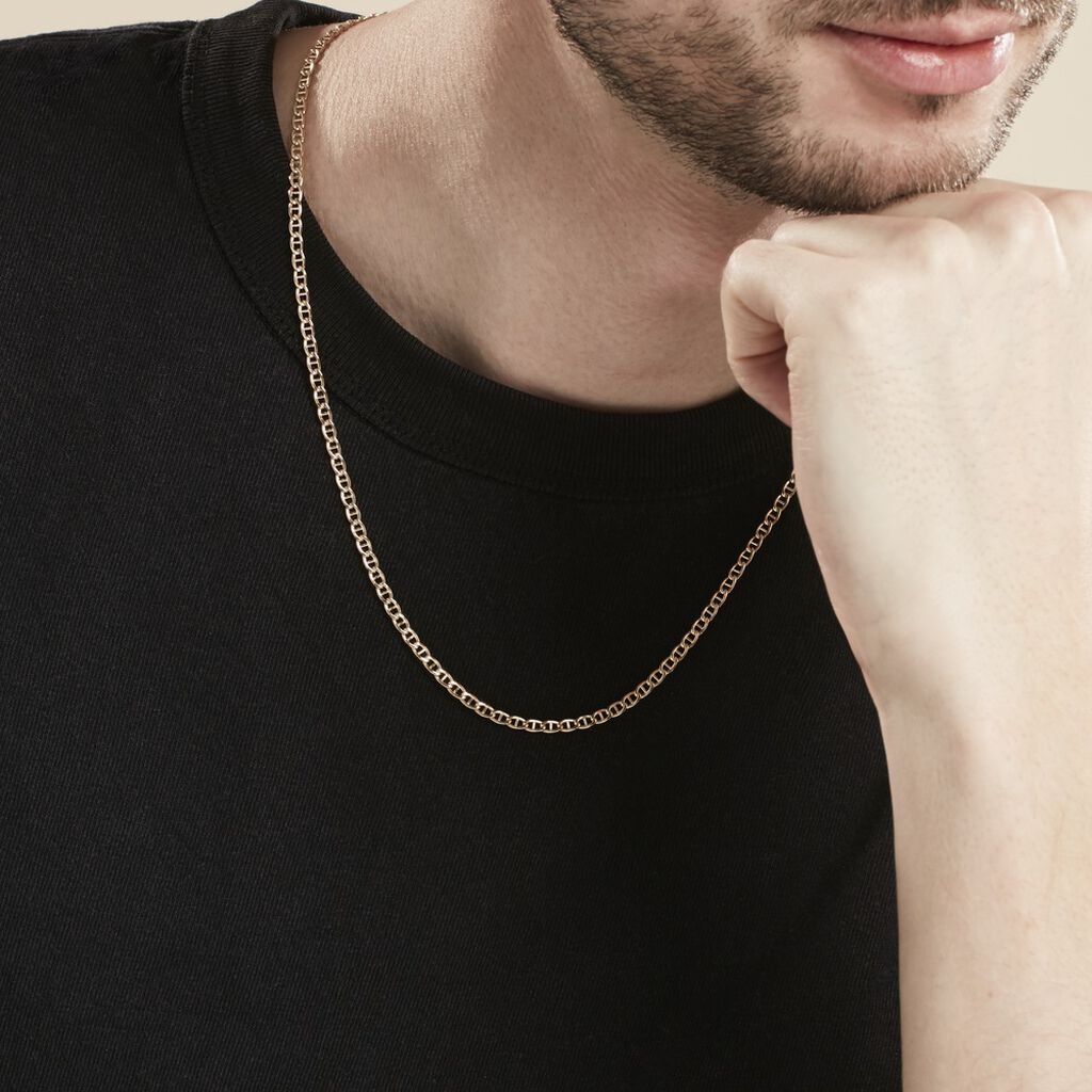 Collier Capucin Or Jaune Maille Marine Plate - Chaines Homme | Histoire d’Or