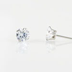 Boucles D'oreilles Puces Eddie Or Blanc Oxyde De Zirconium - Clous d'oreilles Femme | Histoire d&rsquo;Or