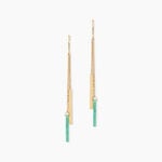 Boucles D'oreilles Pendantes Halcyone Or Jaune Aventurine - Boucles d'oreilles pendantes Femme | Histoire d&rsquo;Or