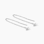 Boucles D'Oreilles Pendantes Loryne Argent Blanc Oxyde De Zirconium - Boucles d'oreilles fantaisie Femme | Histoire d&rsquo;Or