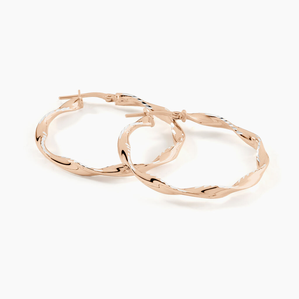 Créoles Argent Rose Alieno - Boucles d'oreilles créoles Femme | Histoire d’Or