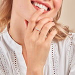 Bague Racheal Or Blanc Diamant Synth&eacute;tique - Bagues solitaires Femme | Histoire d&rsquo;Or