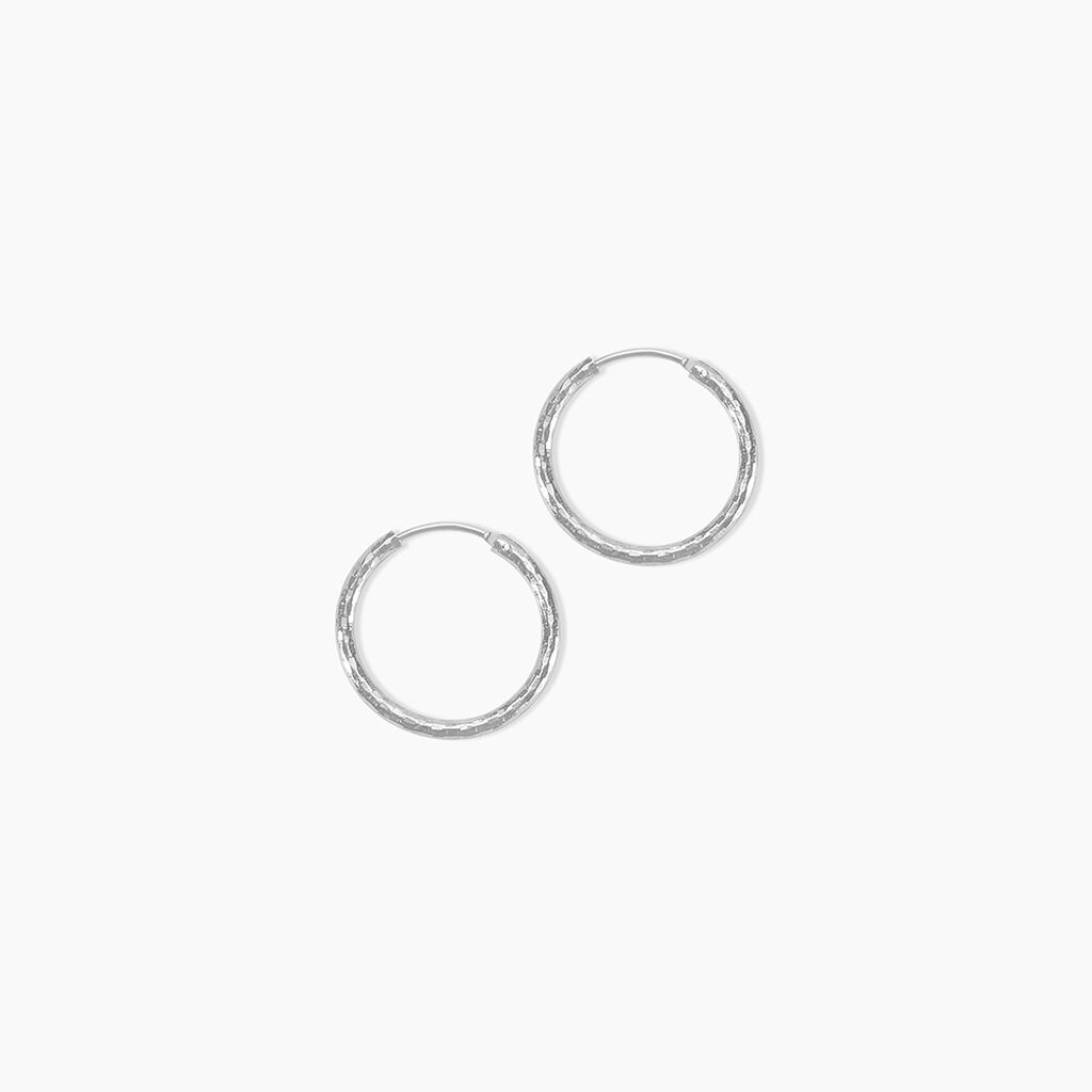 Cr&eacute;oles Argent Blanc Agathe - Boucles d'oreilles cr&eacute;oles Femme | Histoire d&rsquo;Or