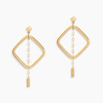 Cr&eacute;oles Elyette Carre Ajoure Or Jaune - Boucles d'oreilles cr&eacute;oles Femme | Histoire d&rsquo;Or