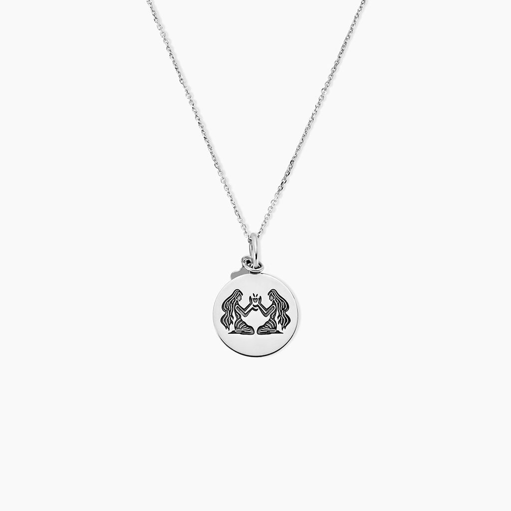 Pendentif Zodiaque Rond Argent Blanc - Pendentifs Zodiaque Famille | Histoire d&rsquo;Or
