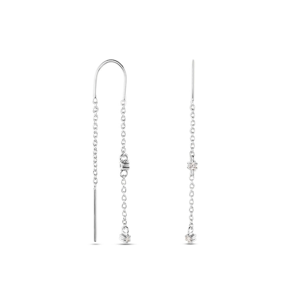 Boucles D'oreilles Pendantes Garsha Argent Blanc Oxyde De Zirconium - Boucles d'oreilles fantaisie Femme | Histoire d&rsquo;Or