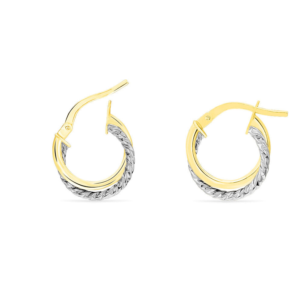 Cr&eacute;oles Maelia Or Bicolore - Boucles d'oreilles cr&eacute;oles Femme | Histoire d&rsquo;Or