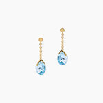 Boucles D'Oreilles Pendantes Ludmille Argent Dor&eacute; A L'Or 750/1000 Topaze - Boucles d'oreilles pendantes Femme | Histoire d&rsquo;Or