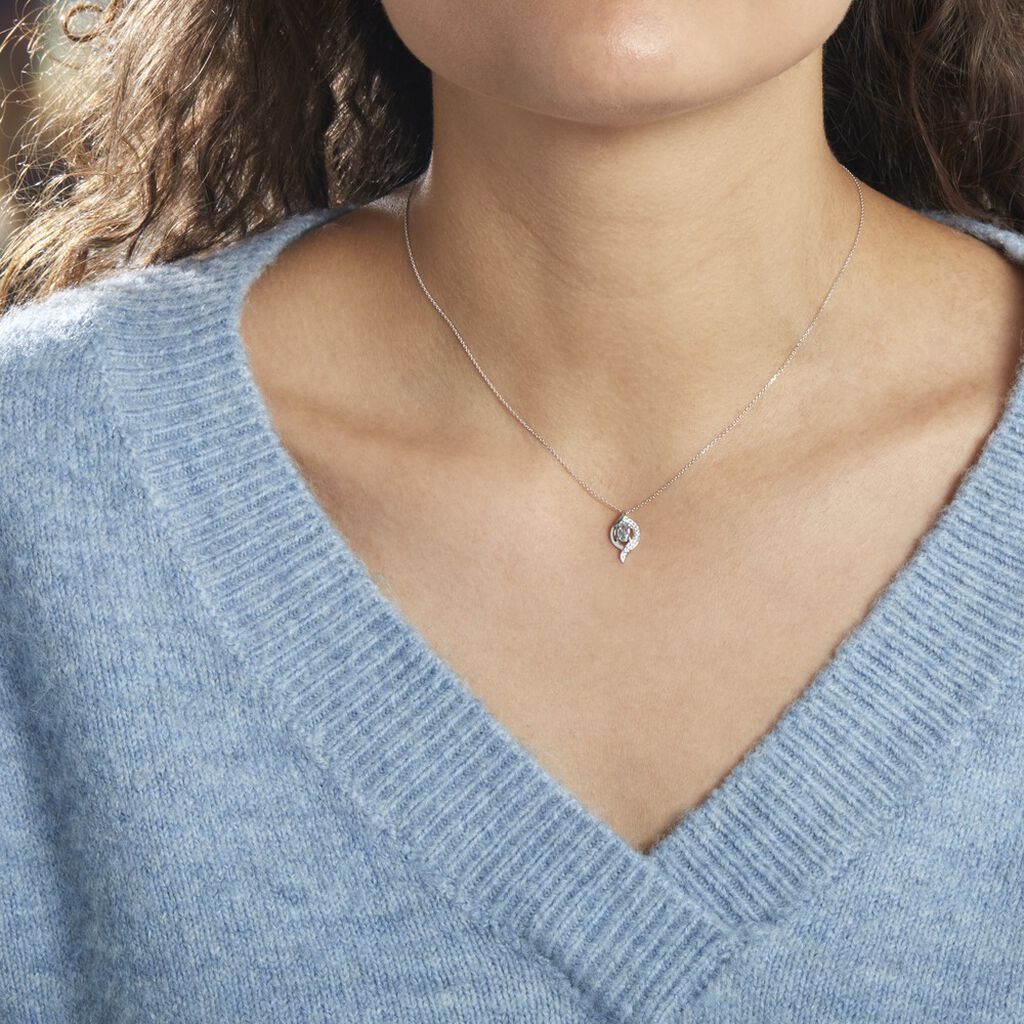 Collier Lydia Or Blanc Topaze Oxyde Oxyde - Colliers Femme | Histoire d’Or