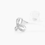 Boucles D'oreilles Puces Volute Or Blanc Diamant - Clous d'oreilles Femme | Histoire d&rsquo;Or