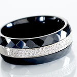 Bague Ceramik Design Argent Blanc Oxyde De Zirconium Et C&eacute;ramique - Bagues avec pierre Femme | Histoire d&rsquo;Or