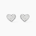 Boucles D'oreilles Puces Esperanza Argent Blanc Oxyde De Zirconium - Boucles d'oreilles fantaisie Femme | Histoire d&rsquo;Or