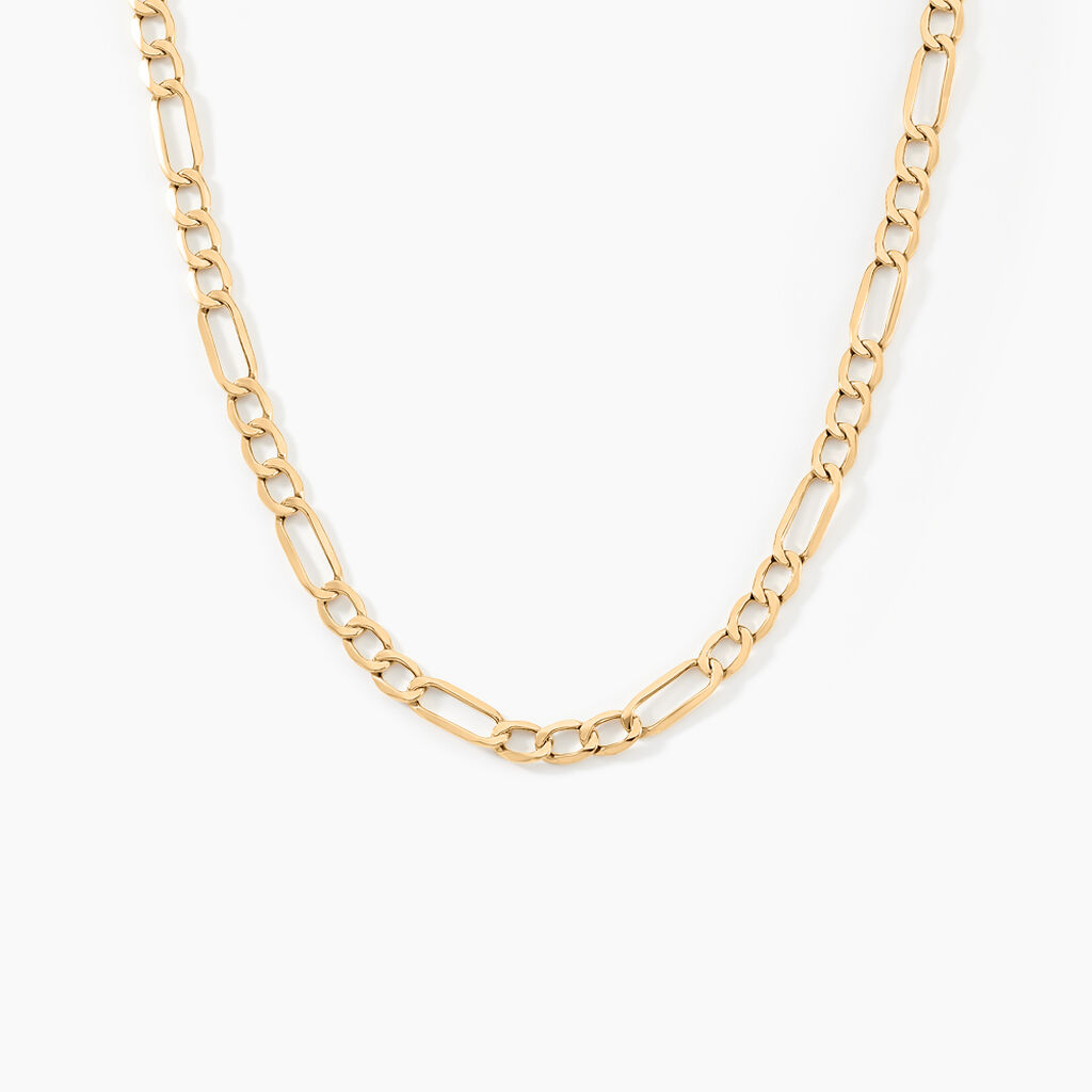 Collier Or Jaune Cameo Maille Alternée 1/3 - Chaines Homme | Histoire d’Or