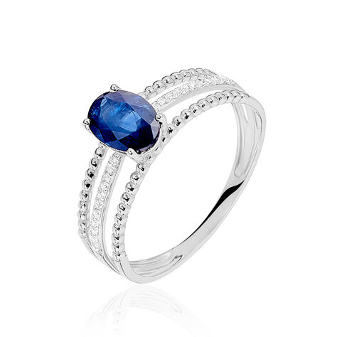 Bague Andrea Or Blanc Saphir Et Diamant - Bagues solitaires Femme | Histoire d&rsquo;Or