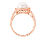 Bague Olivia Argent Rose Perle De Culture Et Oxyde De Zirconium - Bagues solitaires Femme | Histoire d&rsquo;Or