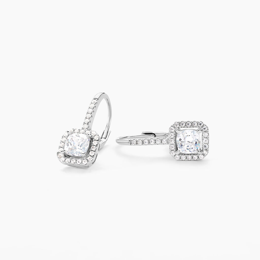 Boucles D'oreilles Pendantes Rio Argent Blanc Oxyde De Zirconium - Boucles d'oreilles fantaisie Femme | Histoire d&rsquo;Or
