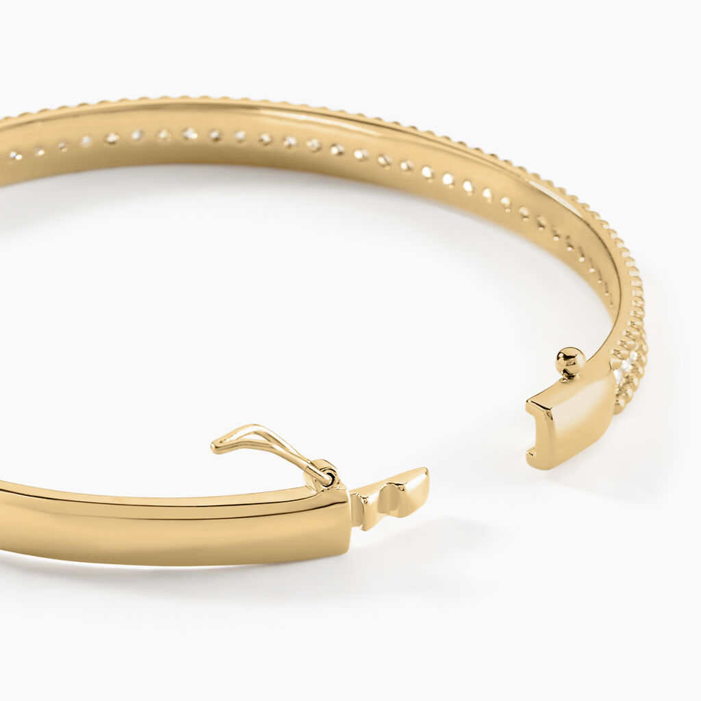 Bracelet Jonc Marie-baptistine Plaqué Or Jaune Oxyde De Zirconium - Bracelets joncs Femme | Histoire d’Or