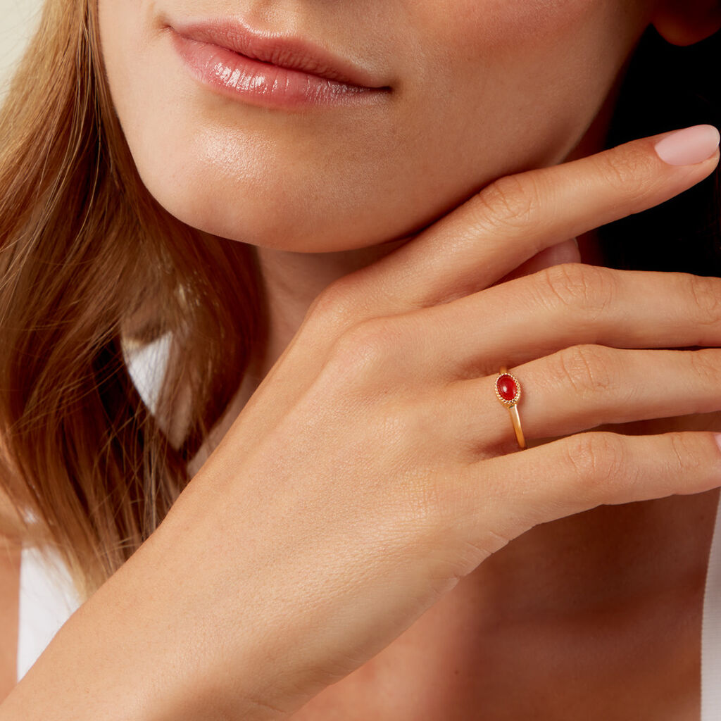 Bague Memory Plaqu&eacute; Or Jaune Pierre De Synthese - Bagues solitaires Femme | Histoire d&rsquo;Or