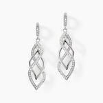Boucles D'oreilles Pendantes Malika Argent Blanc Oxyde De Zirconium - Boucles d'oreilles pendantes Femme | Histoire d&rsquo;Or