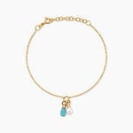 Bracelet Mala&iuml;ka Argent Dor&eacute; A L'Or 750/1000 Perle De Culture Amazonite - Bracelets Femme | Histoire d&rsquo;Or