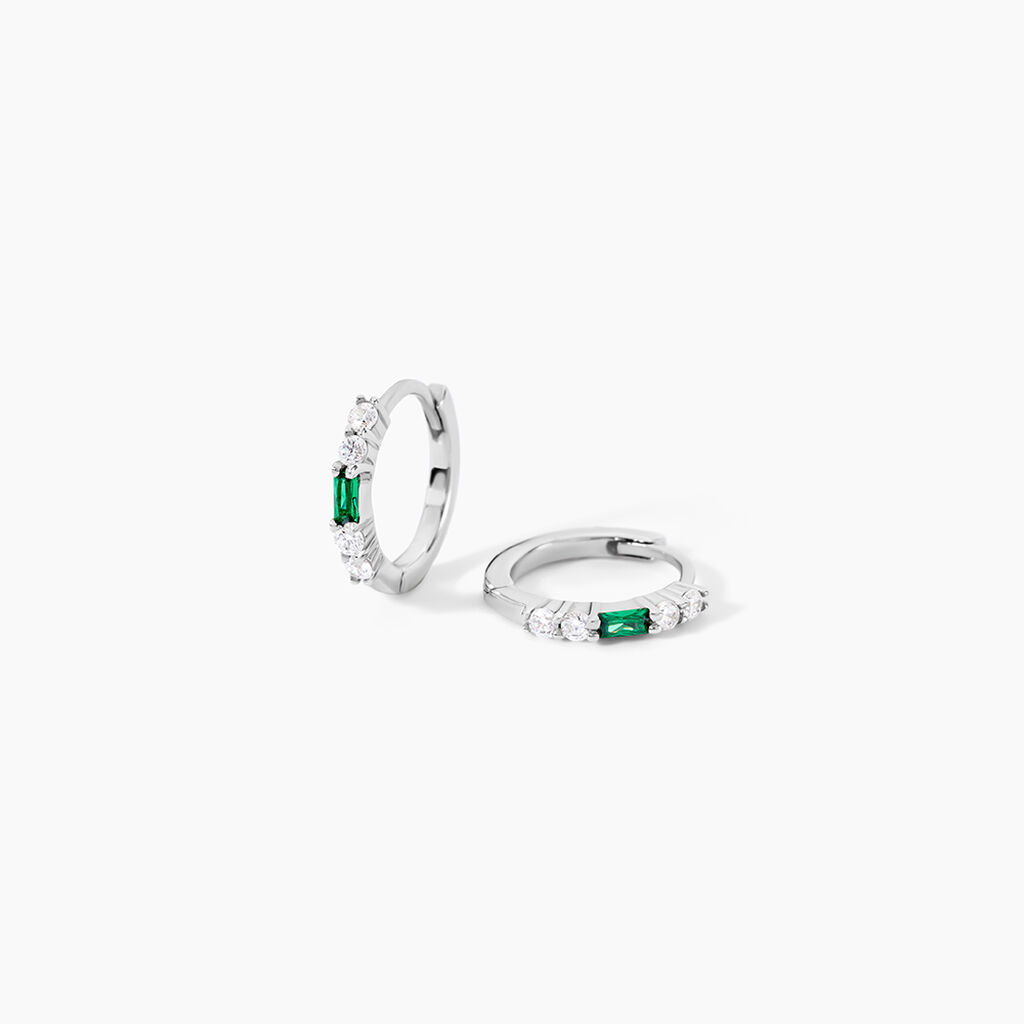 Cr&eacute;oles Felisa Argent Blanc Oxyde De Zirconium - Boucles d'oreilles cr&eacute;oles Femme | Histoire d&rsquo;Or